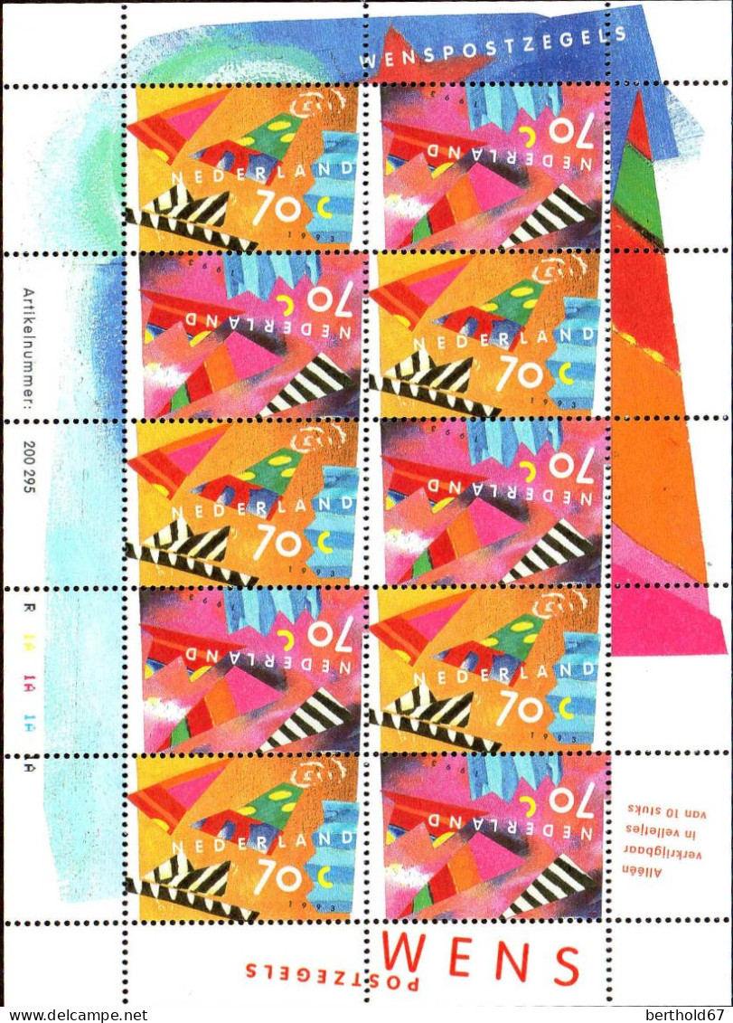 Pays-Bas Poste N** Yv:1430F Mi:1462KB Timbres De Voeux Planche - Neufs