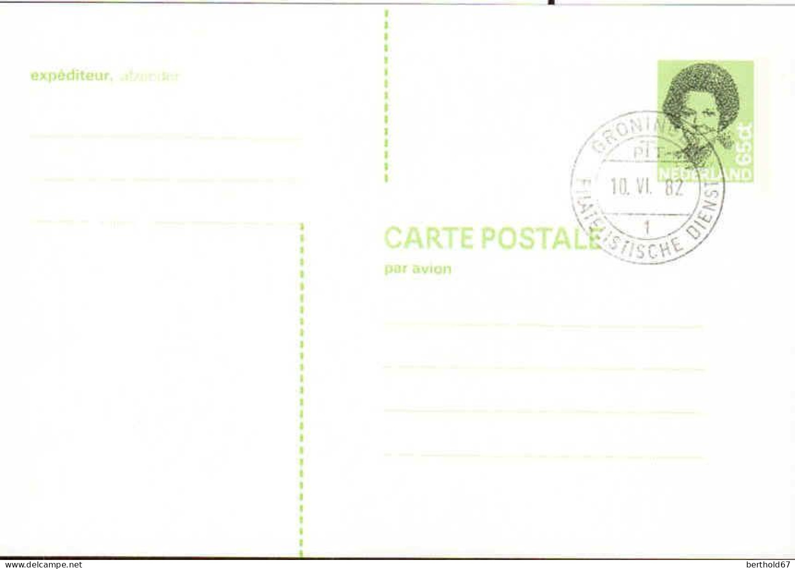 Pays-Bas Entier-P Obl (29) Carte Postale Reine Beatrix 148*102 65ct (TB Cachet à Date) - Ganzsachen