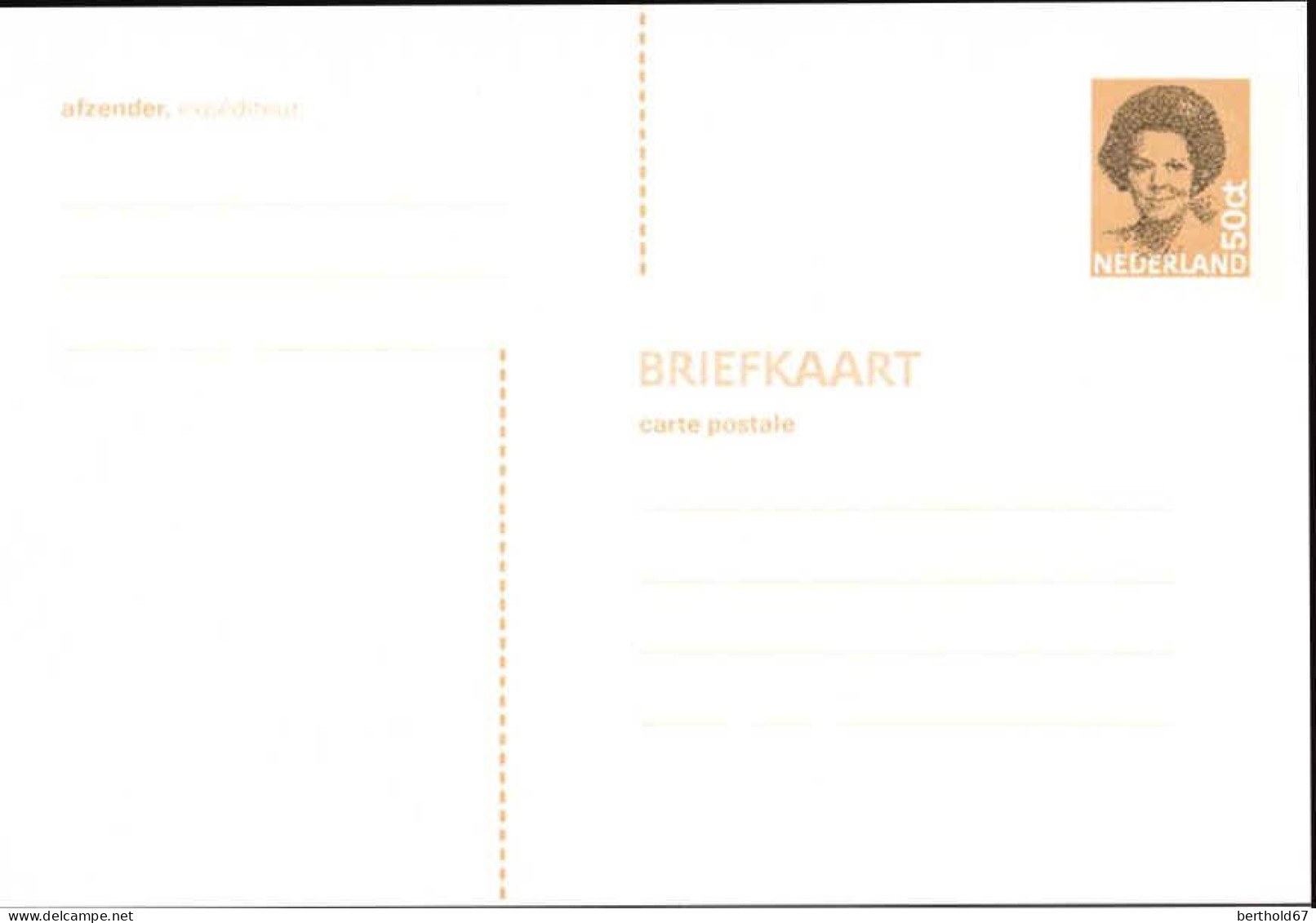 Pays-Bas Entier-P N** (27) Briefkaart Reine Beatrix 148*102 50c - Interi Postali