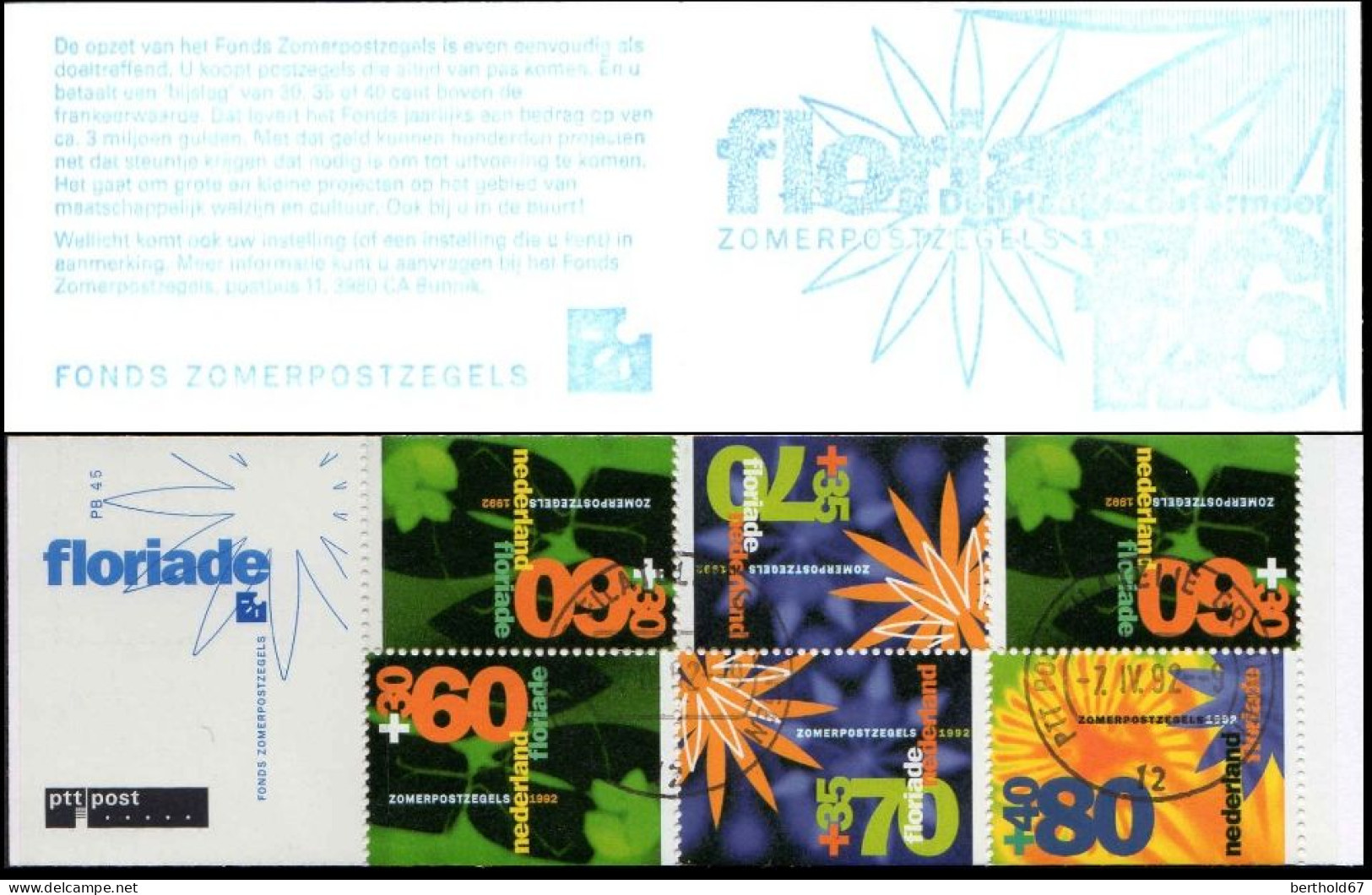 Pays-Bas Carnet Obl Yv:C1400a Mi:MH46 Floriade 92 (TB Cachet Rond) - Markenheftchen Und Rollen