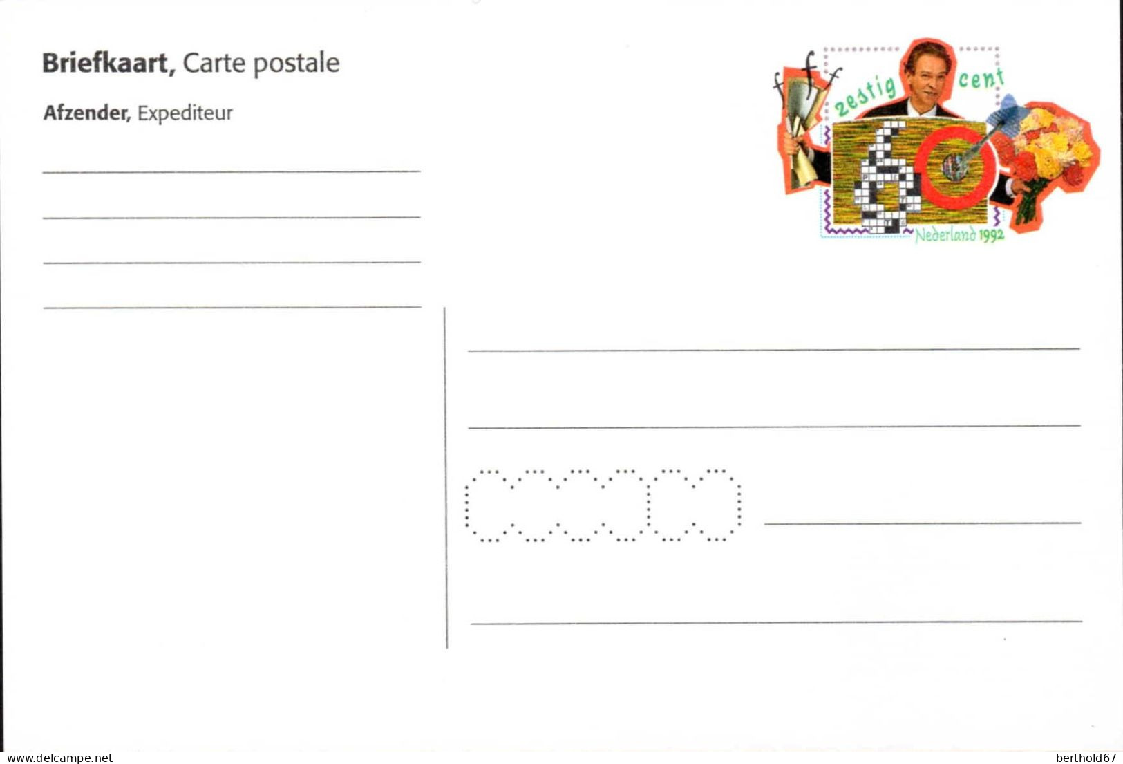 Pays-Bas Entier-P N** ( 3) Breifkaart Carte Postale 1992 148*100 - Interi Postali