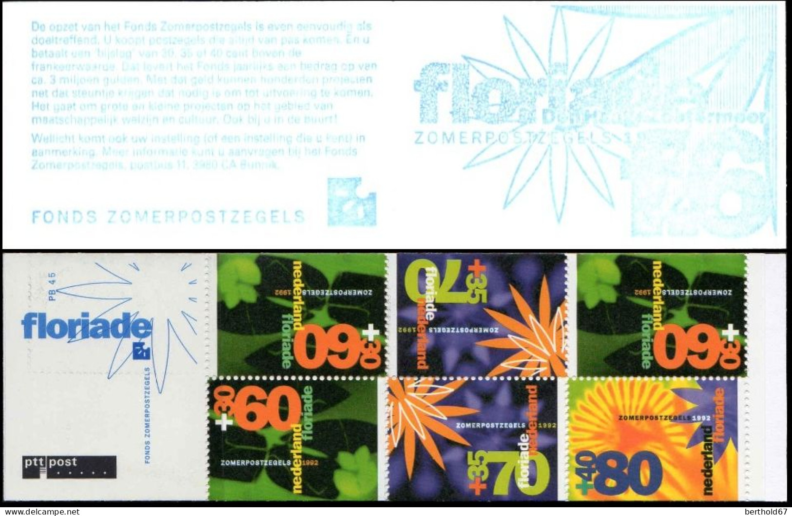 Pays-Bas Carnet N** Yv:C1400a Mi:MH46 Floriade 92 - Booklets & Coils