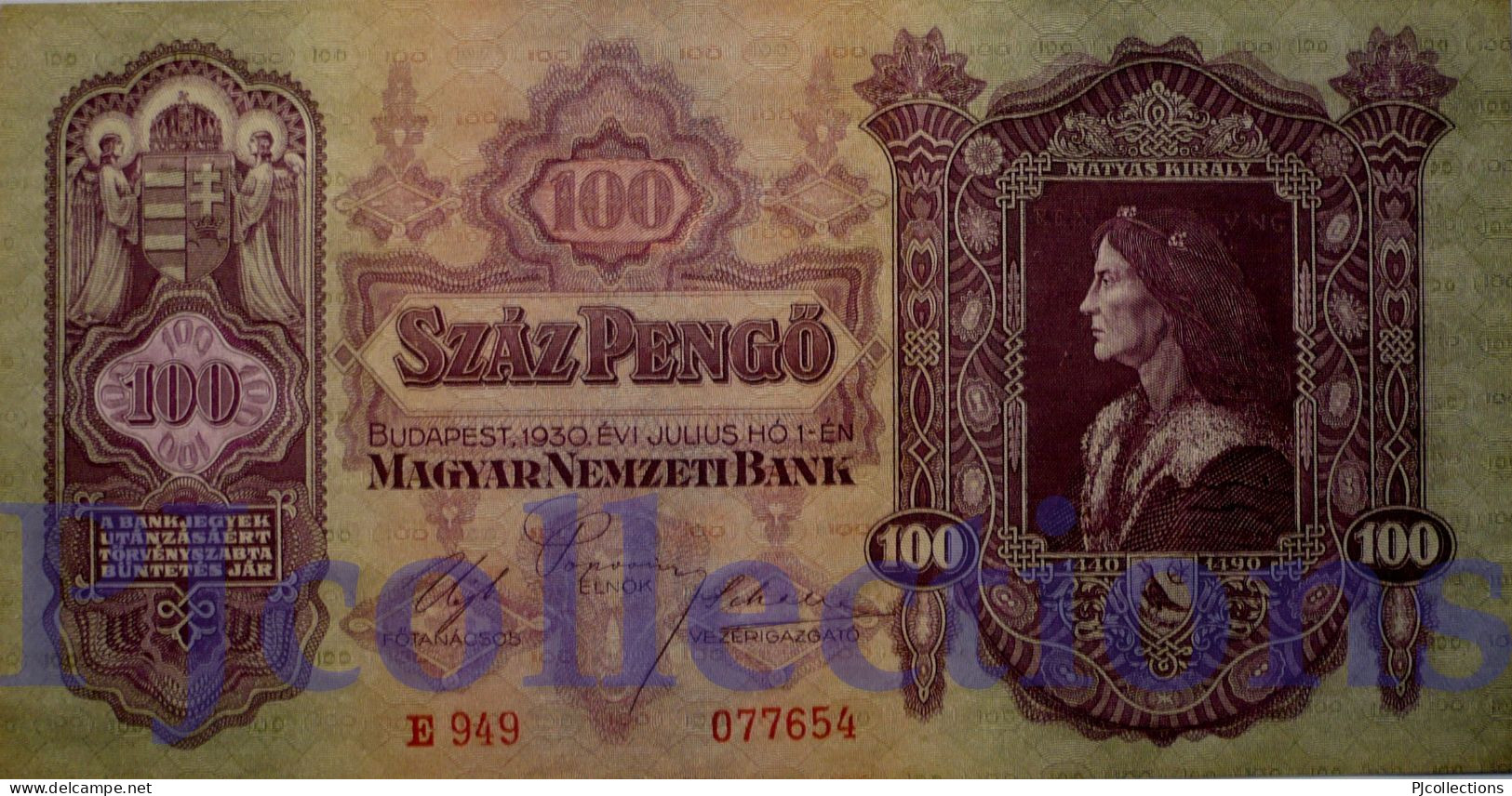 HUNGARY 100 PENGO 1930 PICK 98 AUNC - Ungarn