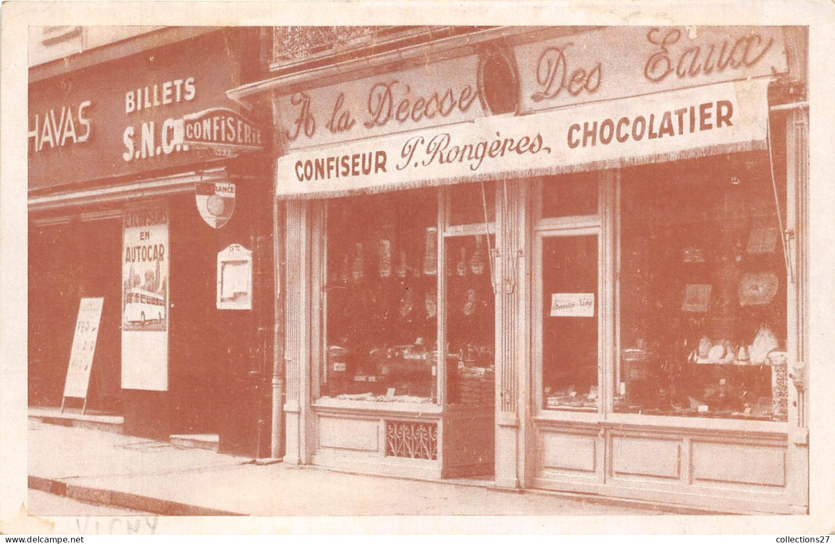 03-VICHY- RUE CLEMENCEAU MAISON RONGERES , CONFISSEUR CHOCOLATIER A LA DEESSE DES EAUX - LES PETITS CAILLOUX - Vichy