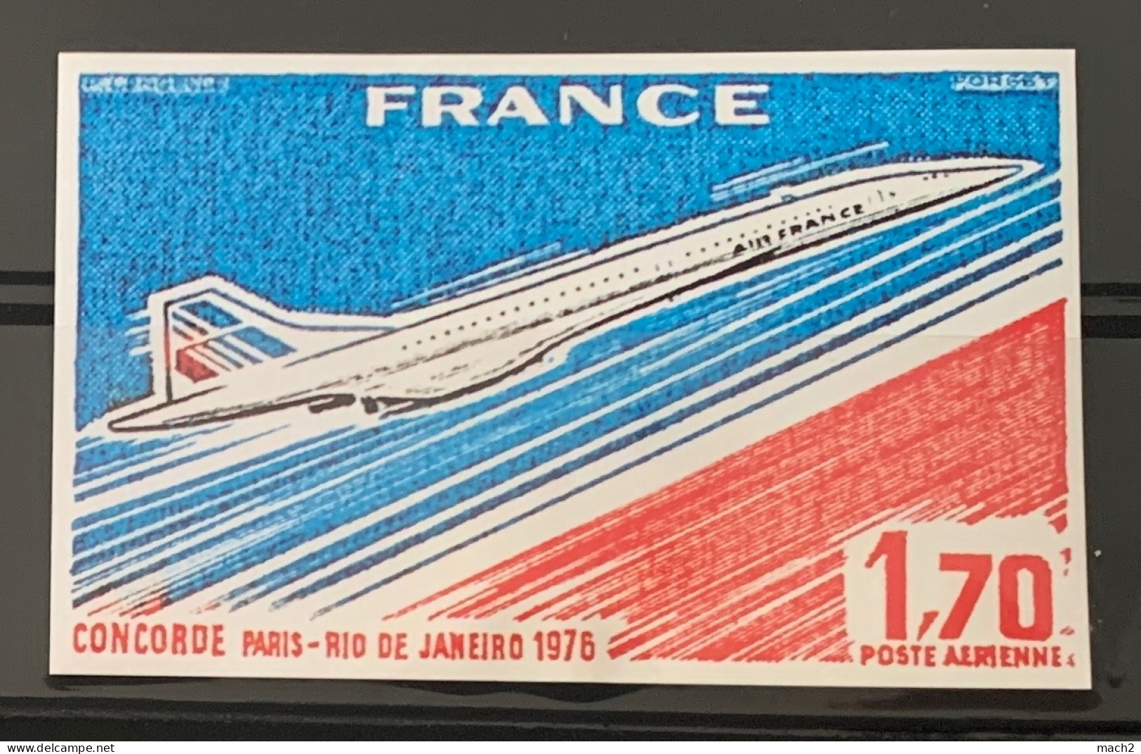 B) Vignette Gommée Grande Taille (8cmx5cm) Concorde Rio 1976, NEUF** - Concorde