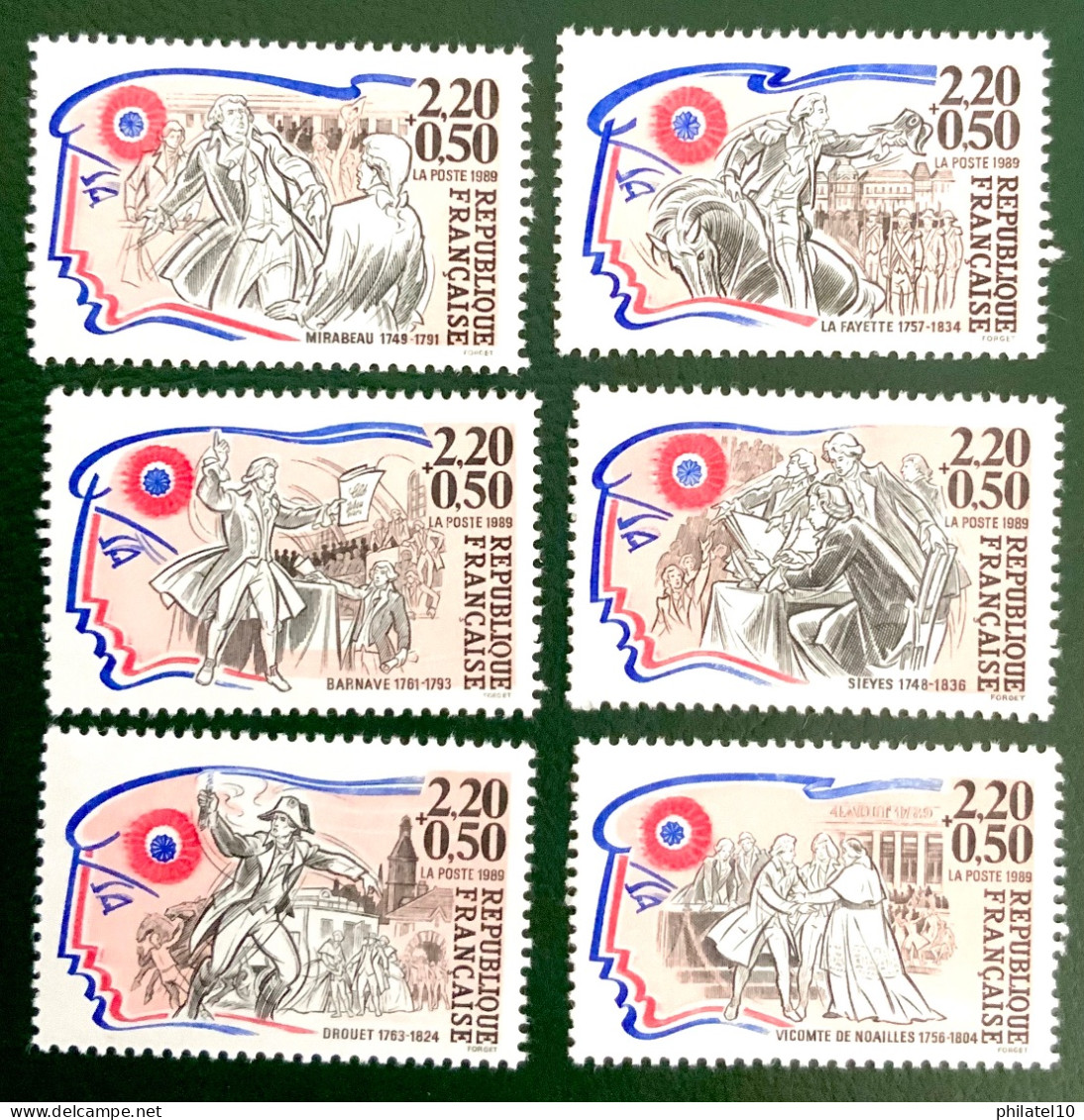 1989 FRANCE N 2564 A 2569 - PERSONNAGES CÉLÈBRES DE LA RÉVOLUTION FRANÇAISE - NEUF** - Unused Stamps