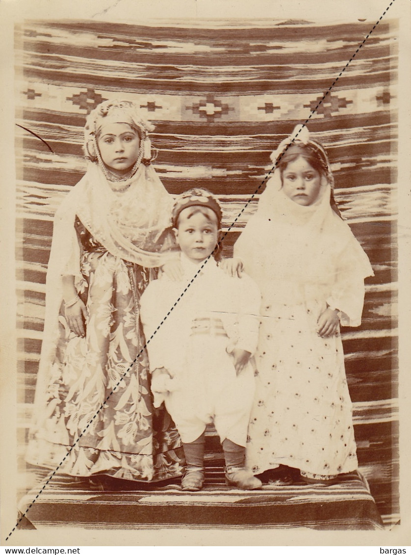 Photo Algérie Afrique Enfants Nomade Arabe 1906 Région De Chéria - Afrique