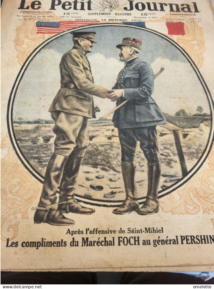 P J 18 /SAINT MIHIEL FOCH PERSHING /CARTE DU FRONT LA LORRAINE - 1900 - 1949