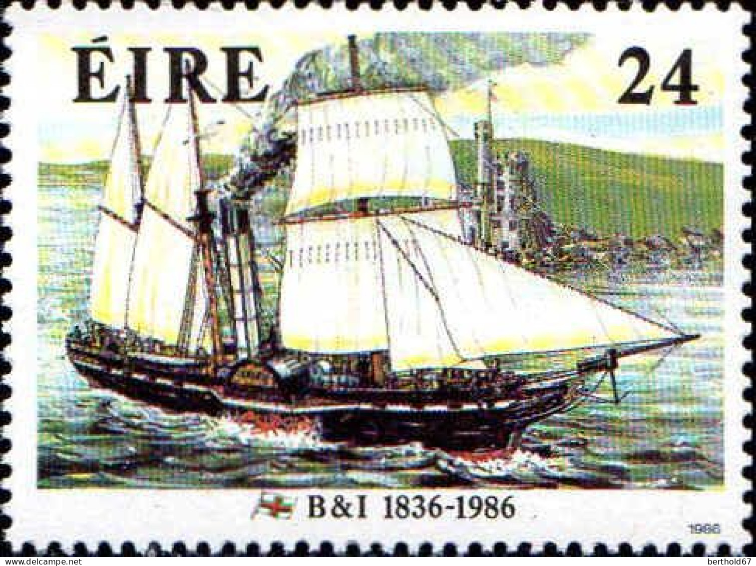 Irlande Poste N** Yv: 602/603 150.Anniversaire De La Compagnie Maritime B&I - Schiffe