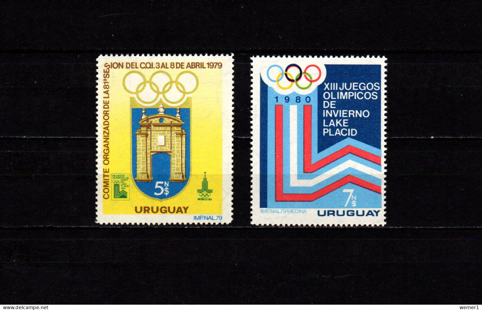 Uruguay 1979 Olympic Games Lake Placid / Moscow Set Of 2 MNH - Hiver 1980: Lake Placid