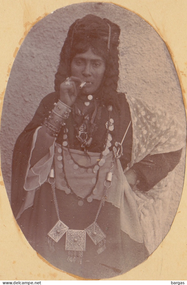 1891 Photo Afrique Algérie Une Femme Mauresque Souvenir Mission Géodésique Militaire Boulard - Gentil - Alte (vor 1900)