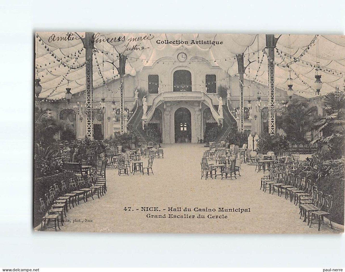 NICE : Hall Du Casino Municipal, Grand Escalier Du Cercle - état - Other & Unclassified