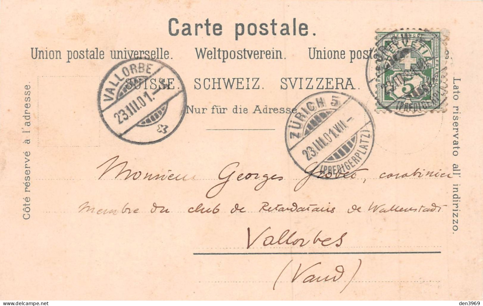 Suisse - ZH - Gruss Aus ZURICH - Einer Für Alle, Alle Für Einen - Lithographie Künzli - Précurseur Voyagé 1901 (2 Scans) - Zürich