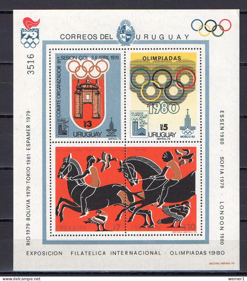 Uruguay 1979 Olympic Games Lake Placid / Moscow S/s MNH - Winter 1980: Lake Placid