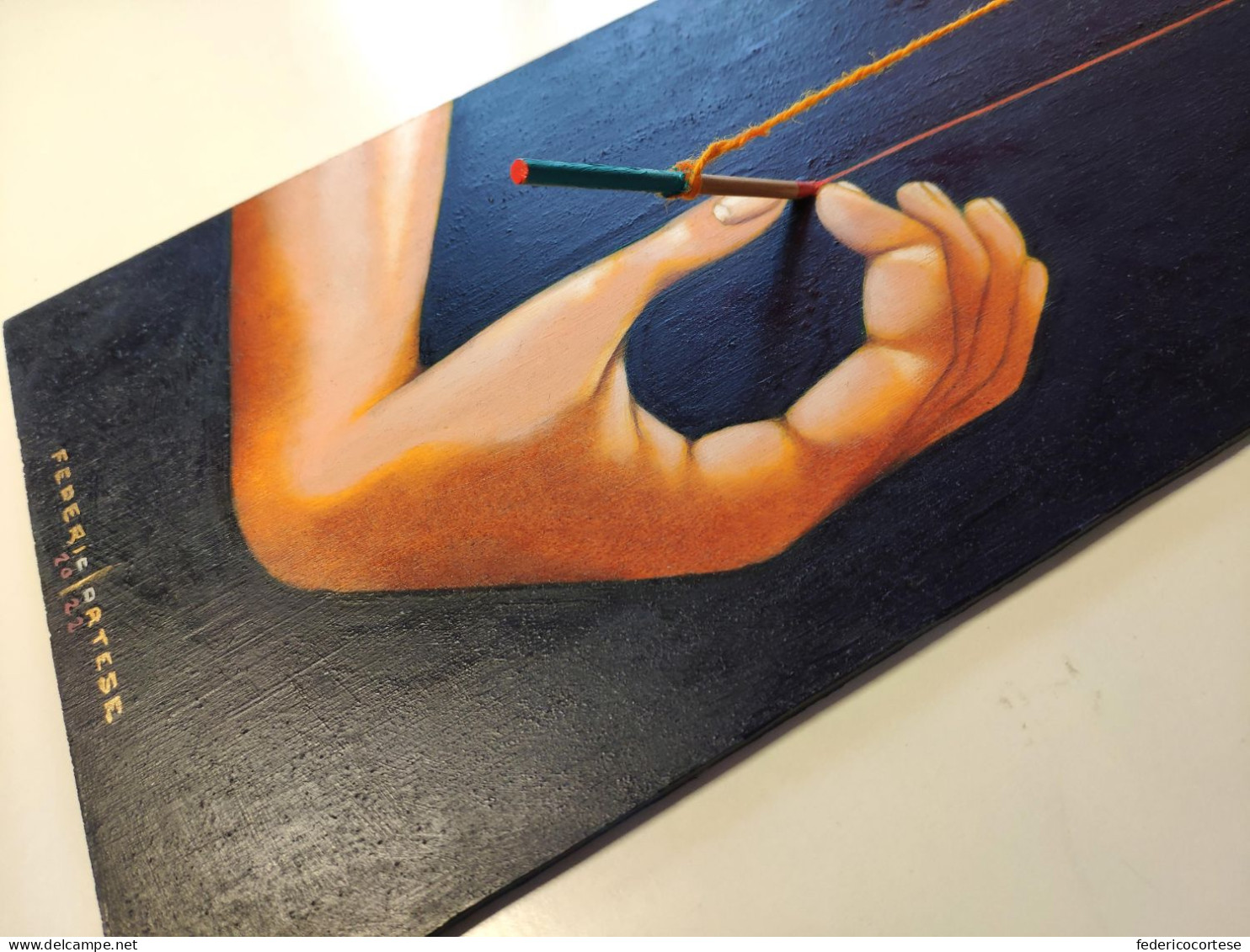 Mani, Dipinto As Olio Su Legno / Hands, Oil Painting On Wood Panel - Arte Contemporáneo