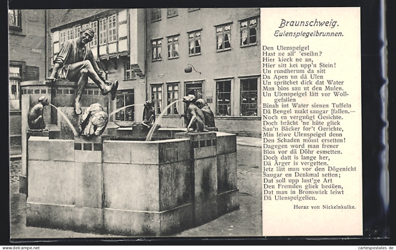AK Braunschweig, Ansicht Vom Eulenspiegelbrunnen  - Braunschweig