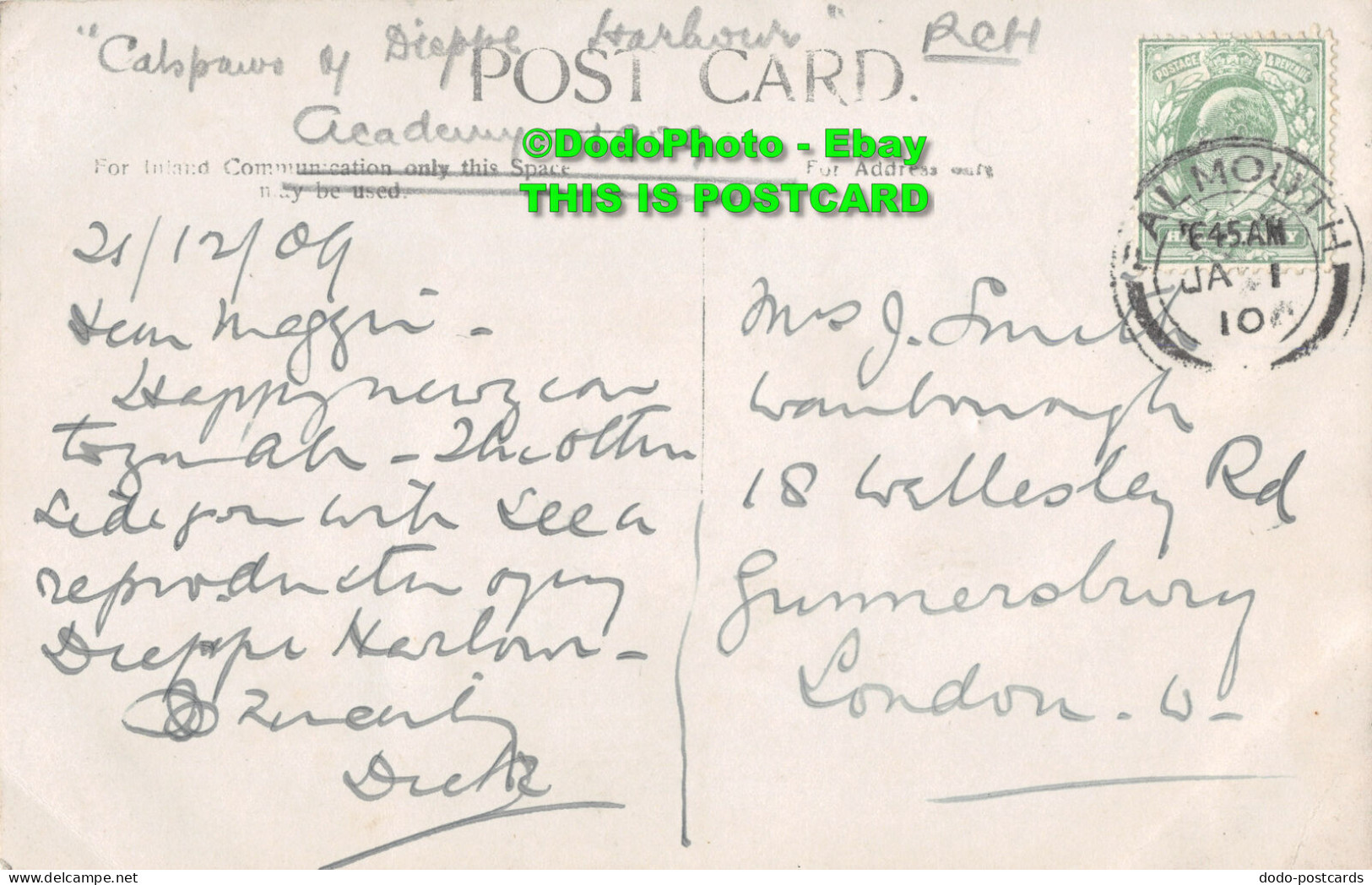 R418061 Dieppe Harbour. Postcard. 1910 - World