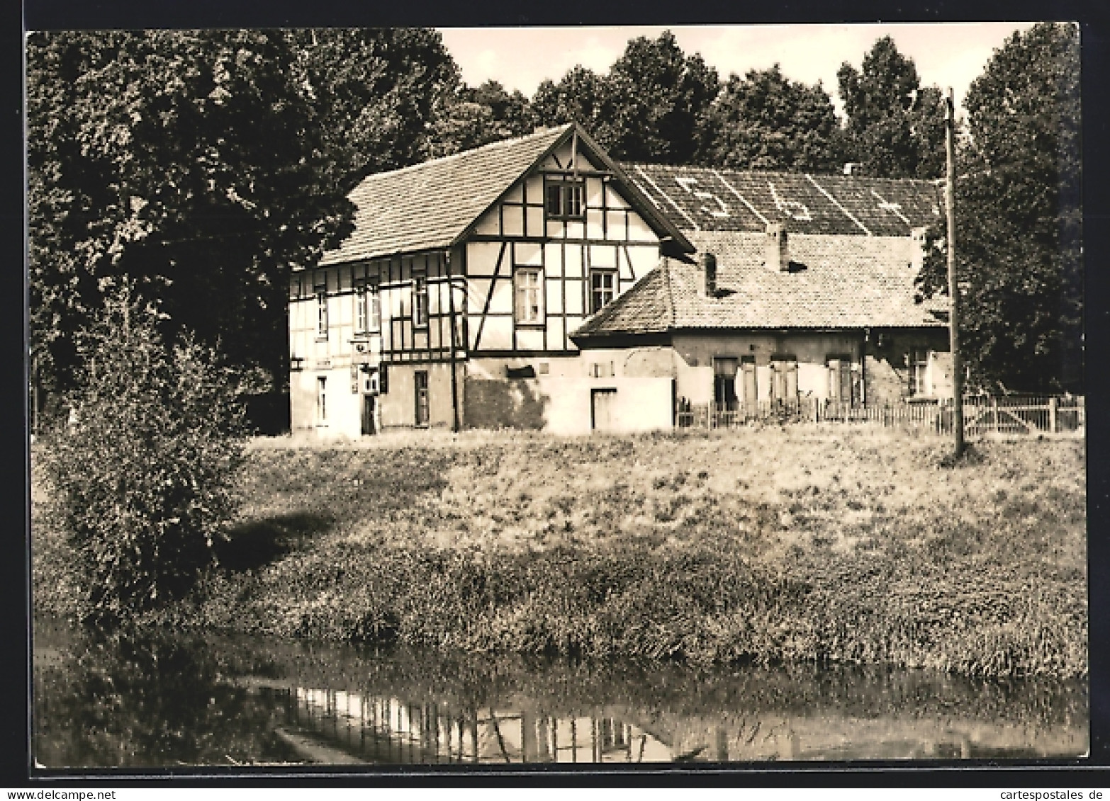 AK Gebesee /Kr. Erfurt, Konsum-Gaststätte, Vom Wasser Gesehen  - Erfurt