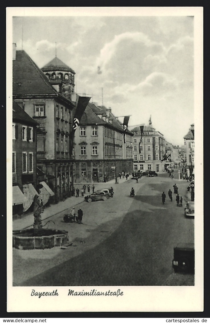AK Bayreuth, Maximilianstrasse Mit Brunnen,   - Bayreuth