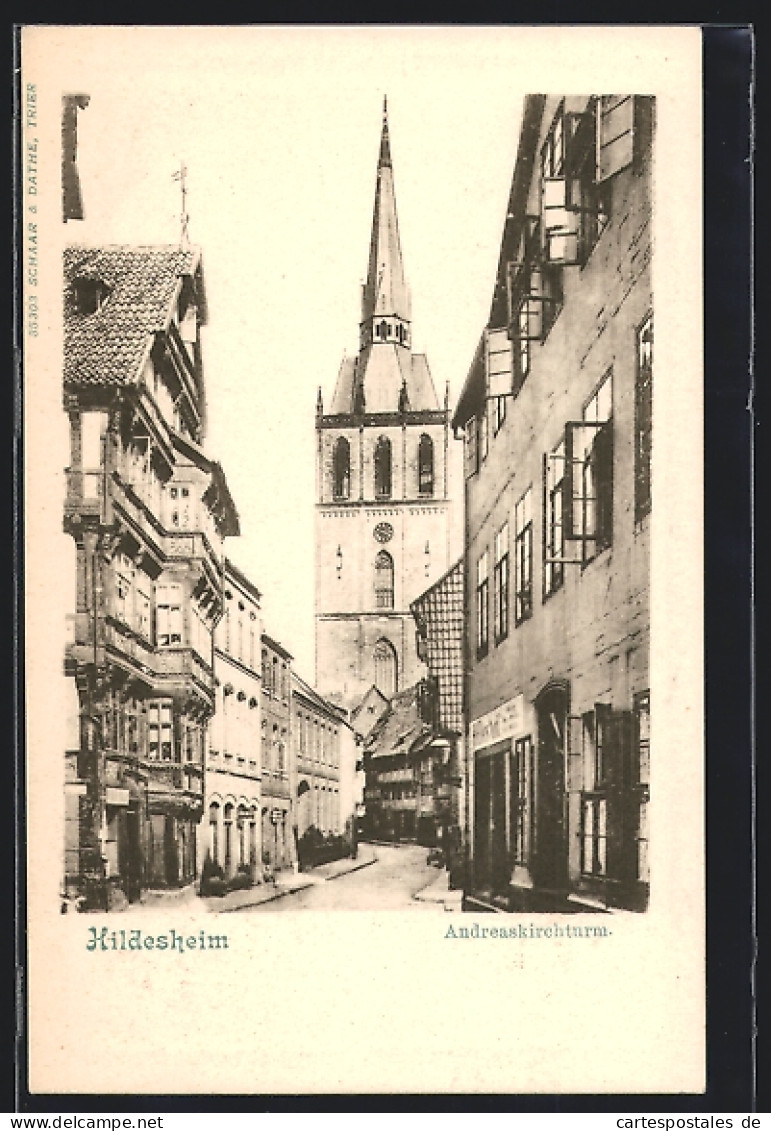 AK Hildesheim, Andreaskirchturm Mit Strasse  - Hildesheim