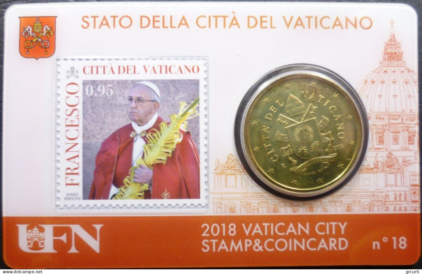 Vaticano - 50 Centesimi 2018 - Stamp & Coincard N. 18÷21 - UC# 6 - Vatican