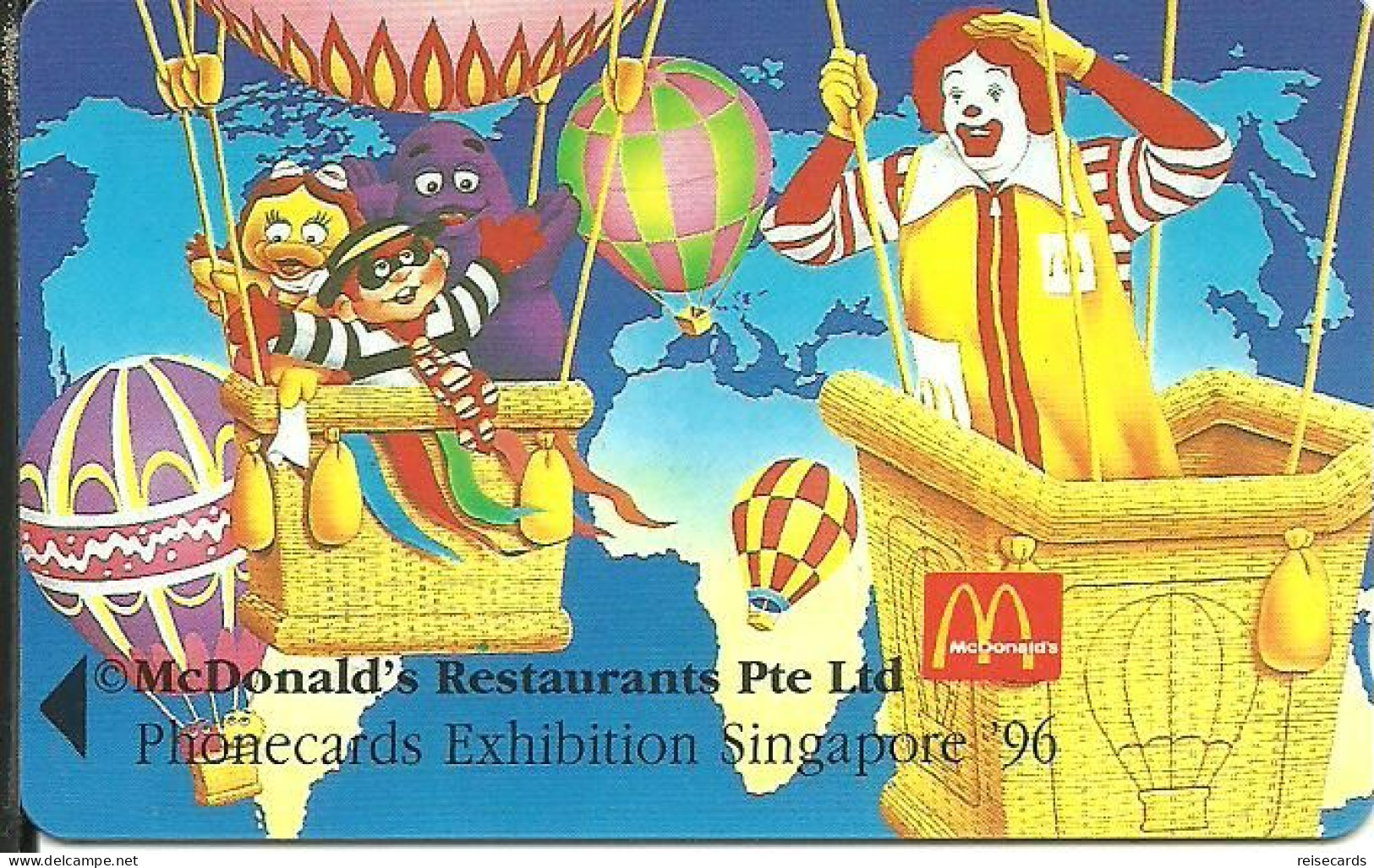 Singapore: Singapore Telecom - 1996 Phonecards Exhibition Singapore '96, McDonald's - Singapore