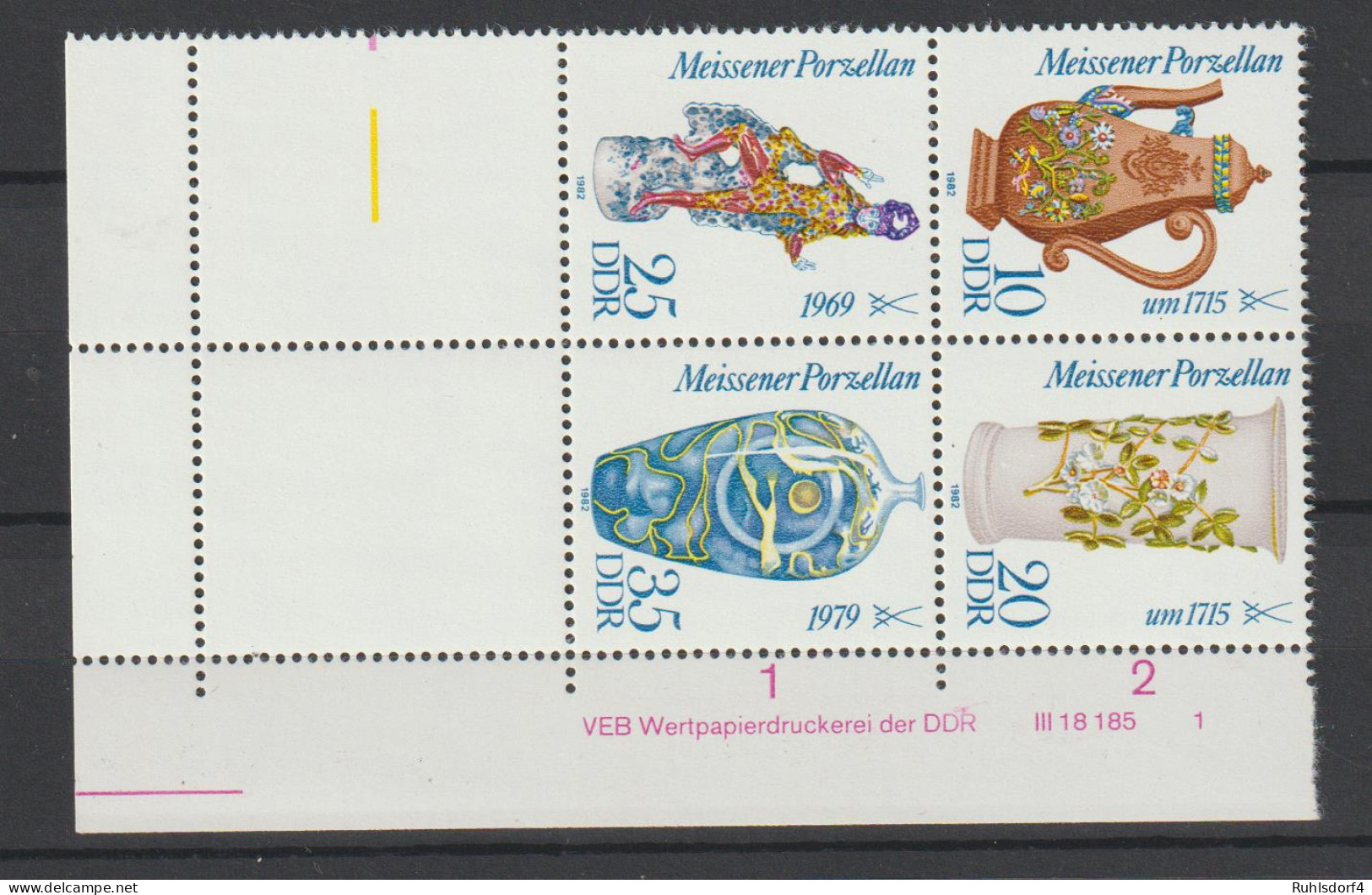 DDR Druckvermerke: Meißner Porzellan II (1982); Mit Leerfeld - Sonstige & Ohne Zuordnung