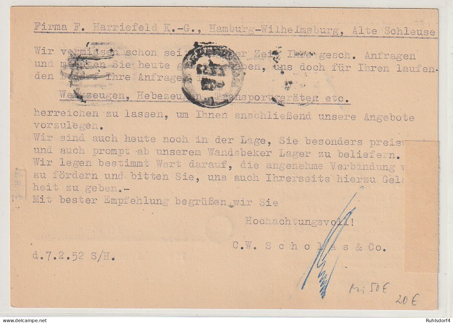 8 Pfg. Posthorn Portorichtig Auf Ortskarte- - Lettres & Documents