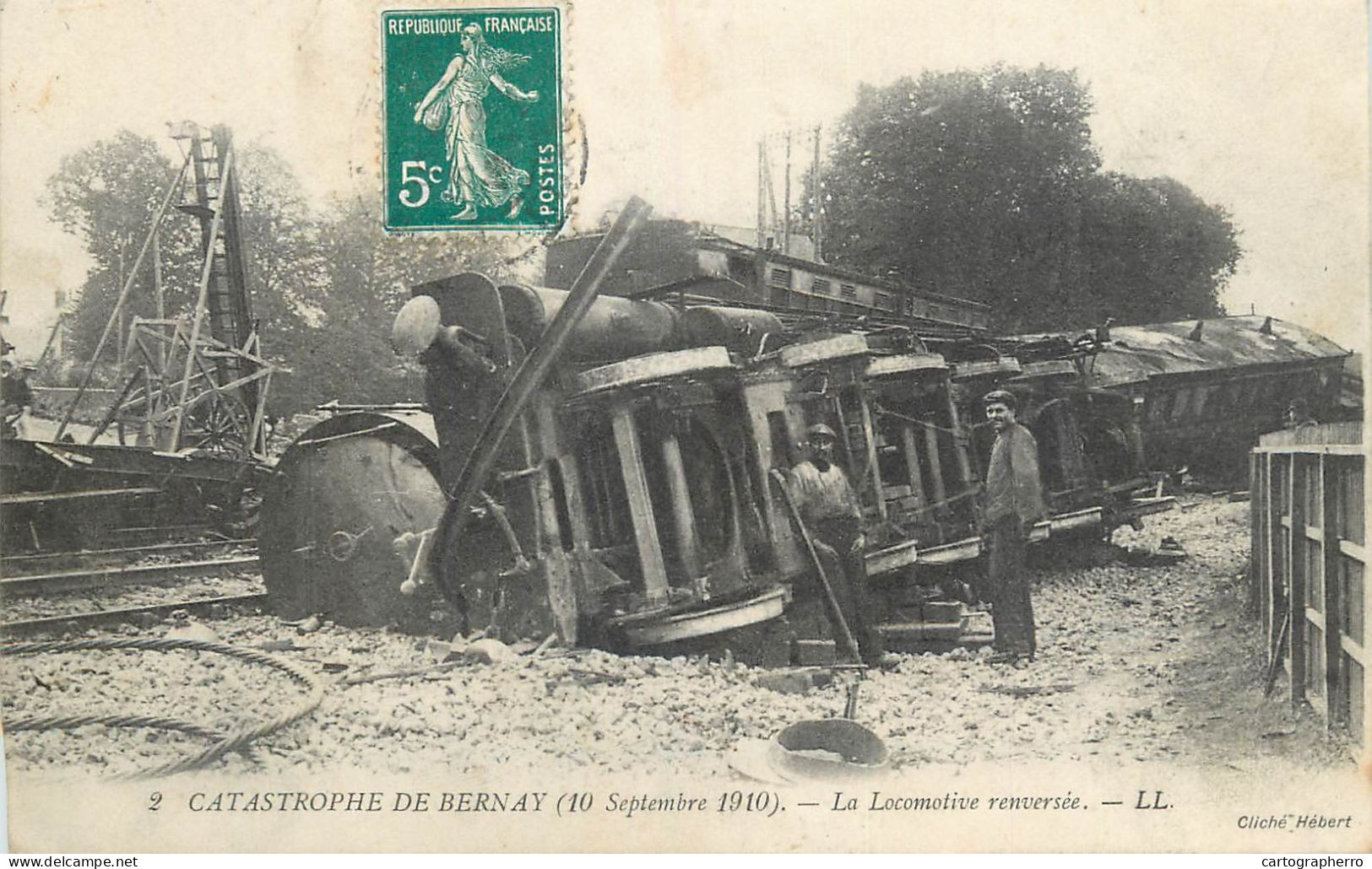 Catastrophe De Bernay La Locomotive Renversee 1910 - Bernay