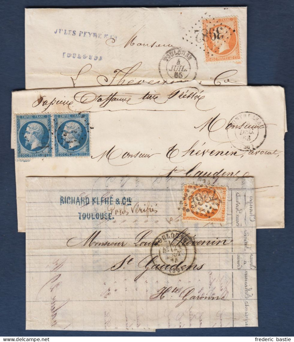 Lot De 3 Lettres Avec N° 23  - Paire 22 Et 38 - Other & Unclassified