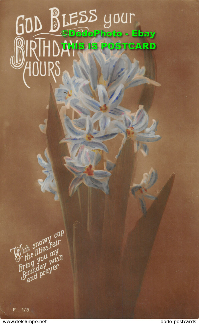 R418669 God Bless Your Birthday Hours. With Snowy Cup The Lilies Fair. F. 1 3. R - Mundo