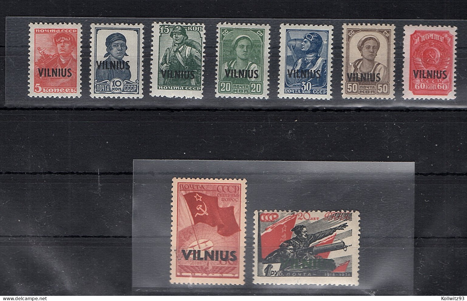 Dt. Besetzung 2.WK. Litauen -Vilnius- Mi.-Nr. 10-18 FA. Krischke. - Besetzungen 1938-45