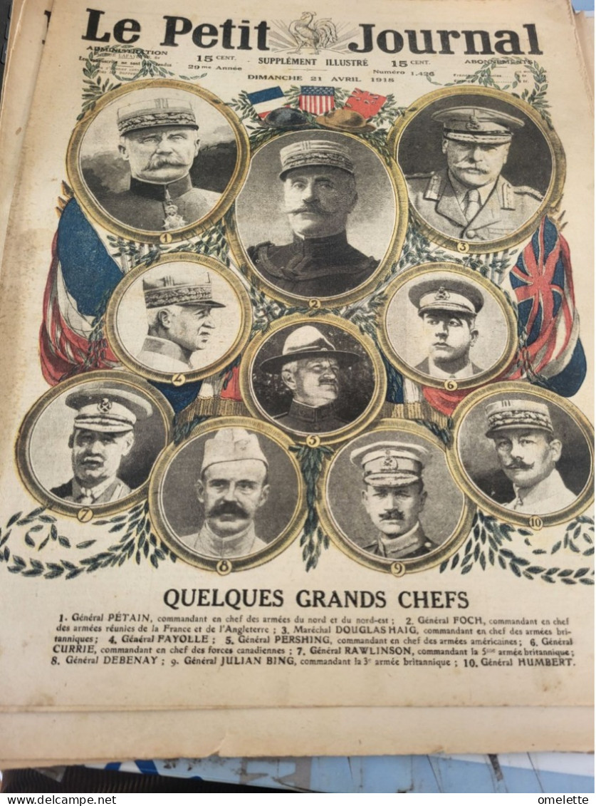 P J 18 / PETAIN FOCH DOUGLAS HAIG FAYOLLE PERSHING CURRIE RAWLINSON DEBENAY JULIAN BING HUMBERT - 1900 - 1949