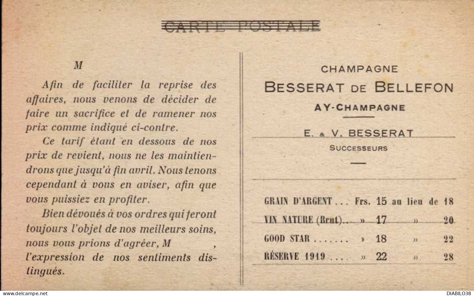 AY    ( MARNE )  RENOMMEE PAR SES COTEAUX  _ CHAMPAGNE BESSERAT DE BELLEFON _ AY-CHAMPAGNE - Ay En Champagne