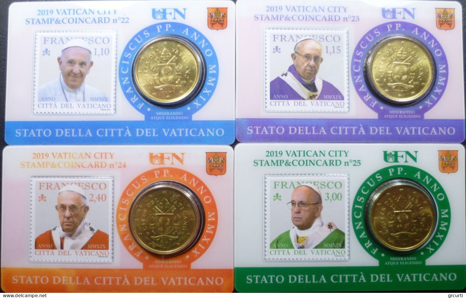 Vaticano - 50 Centesimi 2019 - Stamp & Coincard N. 22÷25 - UC# 6 - Vatican