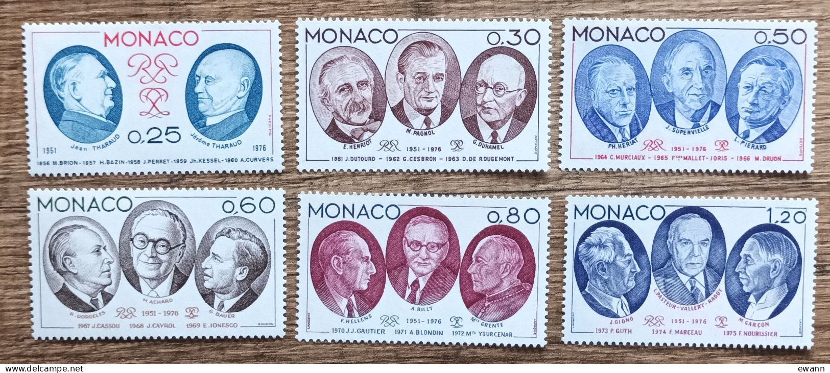 Monaco - YT N°1045 à 1050 - Conseil Littéraire De Monaco - 1976 - Neuf - Nuovi