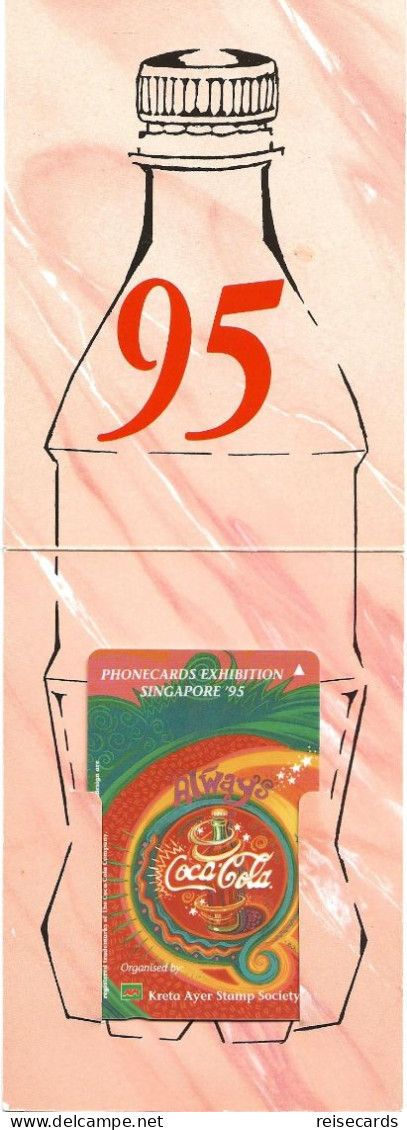 Singapore: Singapore Telecom - 1995 Phonecards Exhibition Singapore '95, Coca Cola. Mint - Singapour