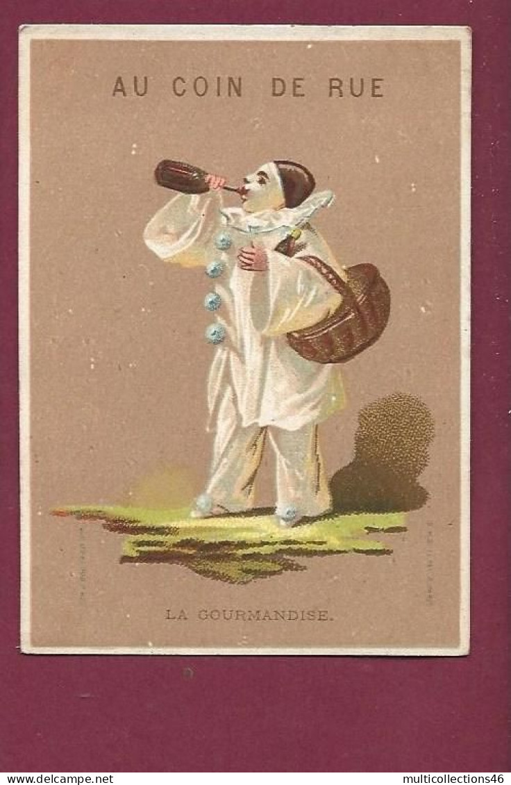 110524C - CHROMO Magasins DU COIN DE RUE - Rabais 50 % - Pierrot - La Gourmandise Panier Osier Bouteille Alcool - Other & Unclassified