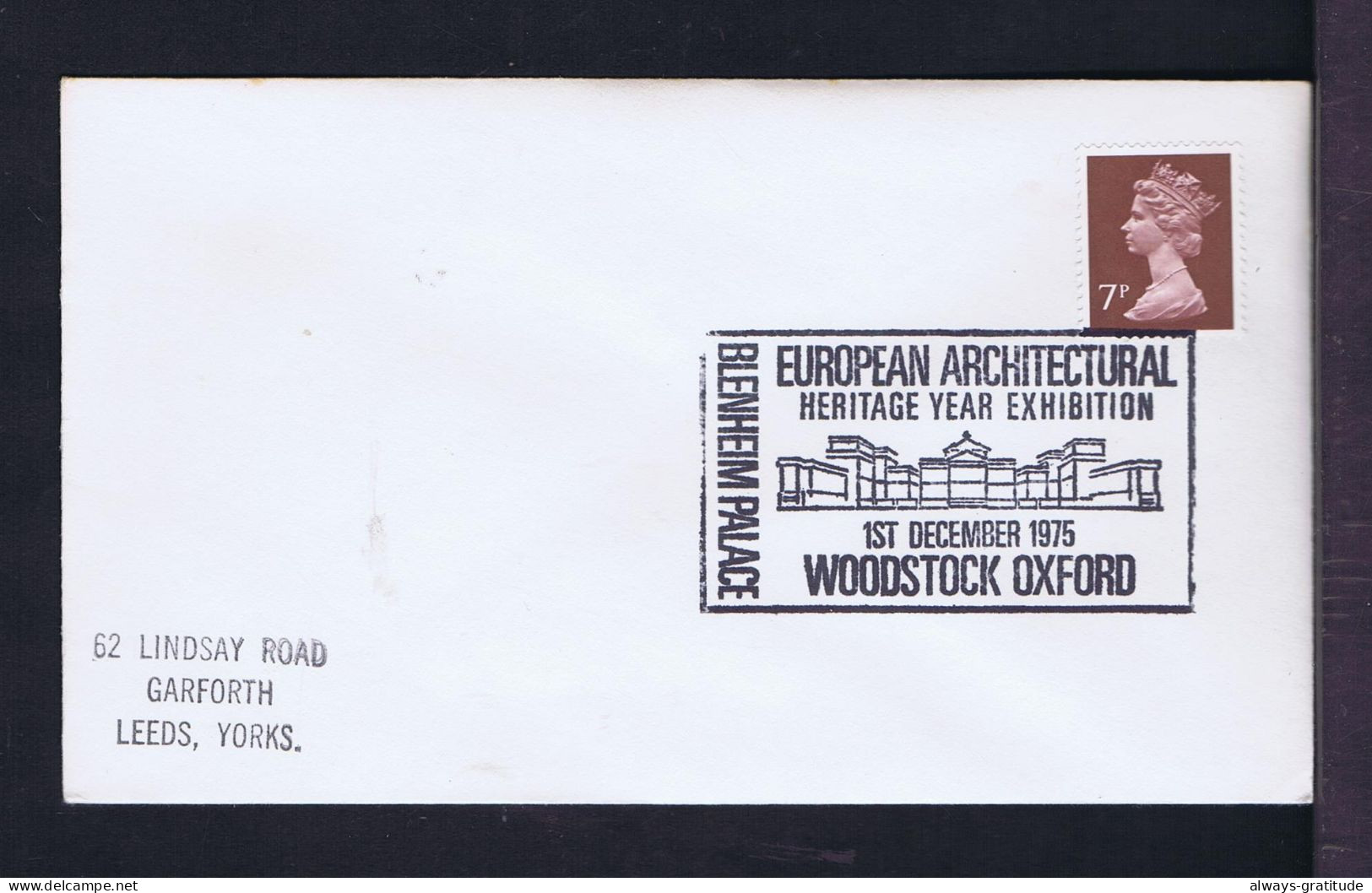 Sp10561 ENGLAND European Architectural Heritage Year Exhibition -WOODSTOCK OXFORD 1975  Blenheim Palace Mailed - Andere & Zonder Classificatie