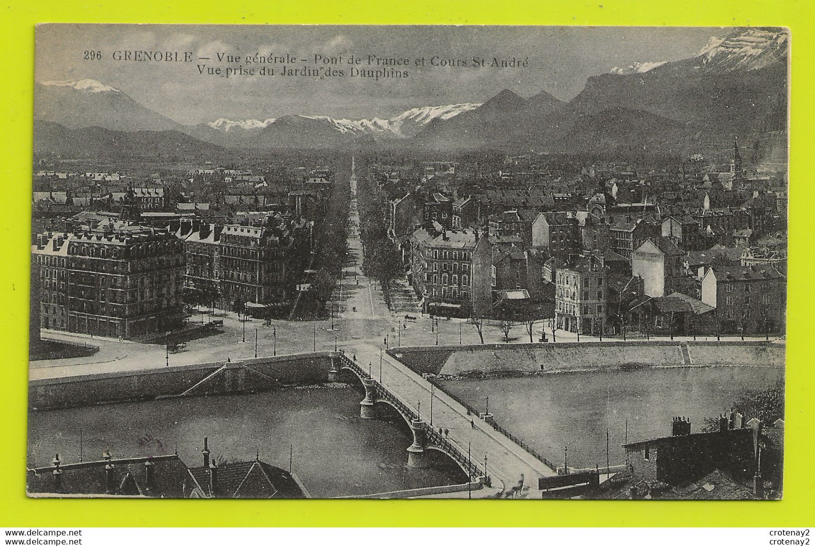 38 GRENOBLE N°296 Vue Générale Pont De France Cours St André Non Voyagé édit Gaude VOIR DOS - Grenoble