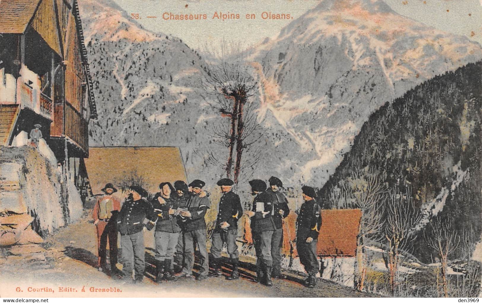 Chasseurs Alpins En OISANS (Isère) - Tirage Couleurs - Edit. G. Courtin à Grenoble - Ecrit (2 Scans) - Autres & Non Classés