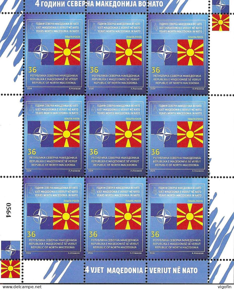 NMK 2024-05 NMK IN NATO, NORTH MACEDONIA, MS, MNH - Nordmazedonien