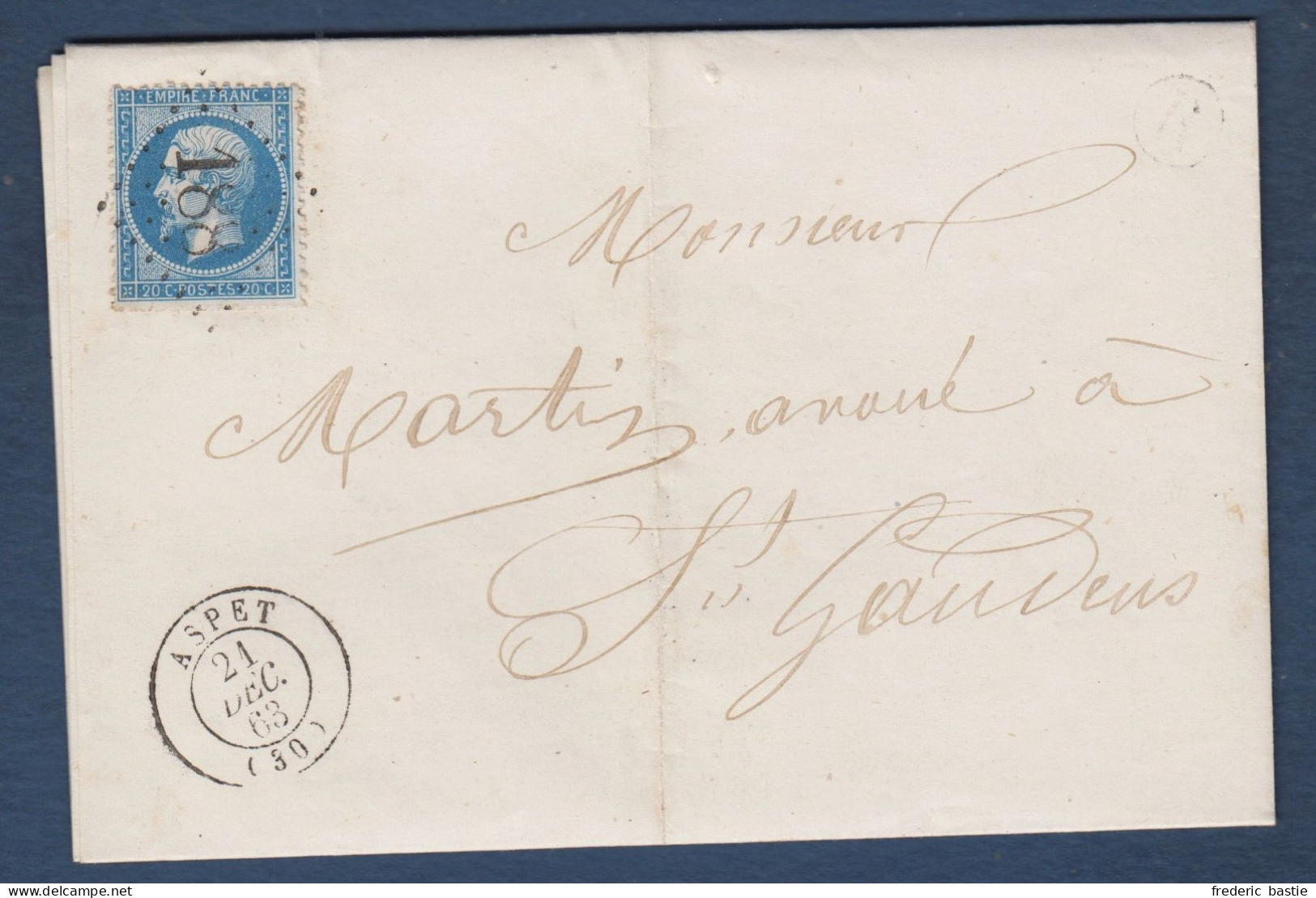 Haute Garonne -  G.C. 188 Et Cachet 15  ASPET - 1849-1876: Période Classique