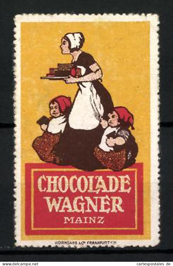 Reklamemarke Chocolade Wagner, Mainz, Mutter Mit Zwei Kindern  - Vignetten (Erinnophilie)