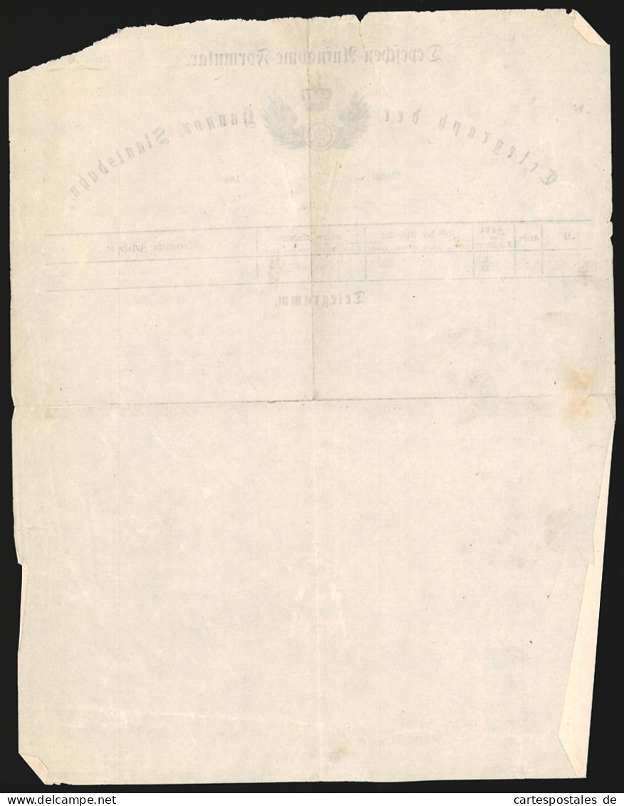 Telegramm Münden 1870, Telegraph Der Hannoverschen Staatsbahnen, Betriebswappen  - Ohne Zuordnung