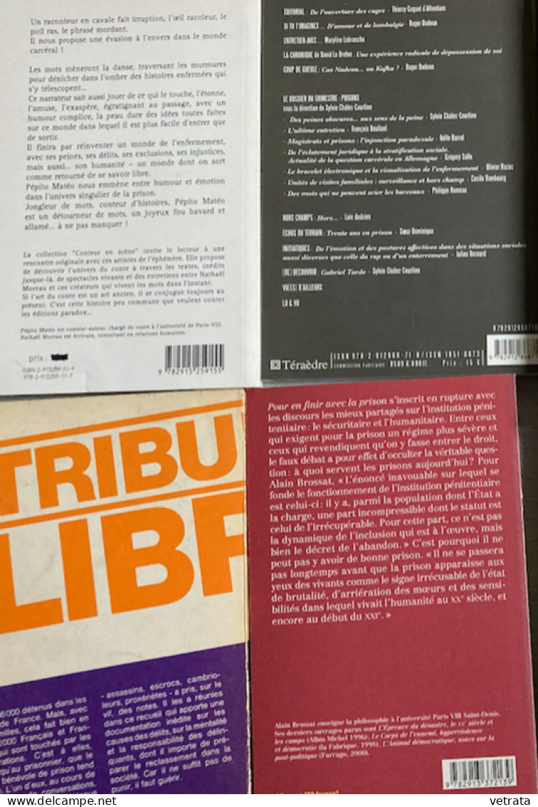 PRISONS :  9 Livres & 1 Revue (Les Rapports Du Sénat & De  Assemblée Nationale/Carlier/L’Envolée/P. Matéo/C. Lambert/A. - Other & Unclassified