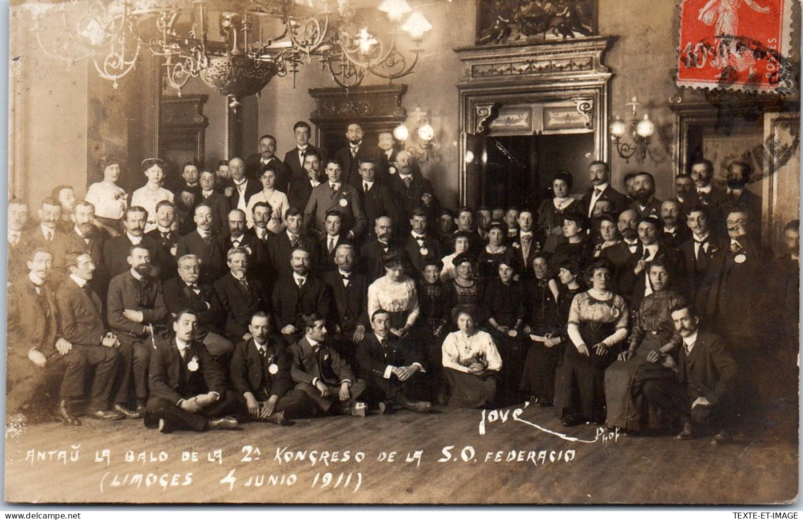 87 LIMOGES - CARTE PHOTO - Congres De La S.O Federacio 4 Juin 1911 - Limoges