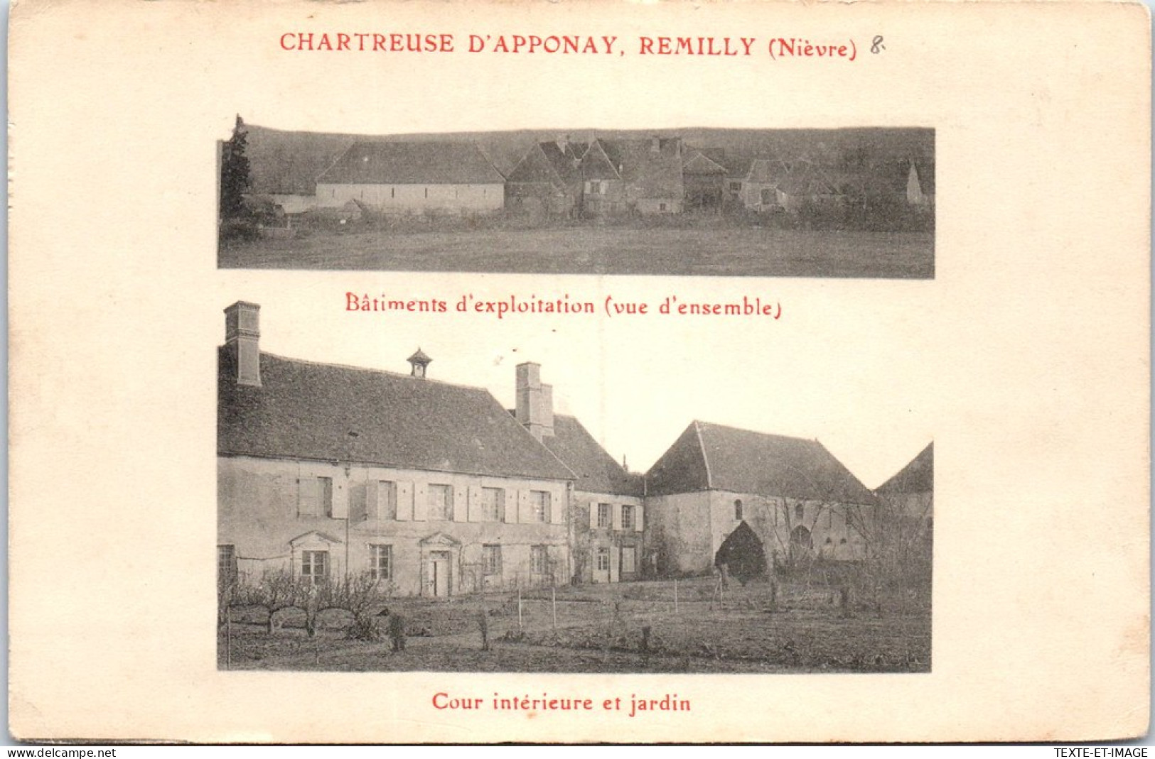 58 REMILLY - Carte Double Vue De La Chartreuse  - Other & Unclassified