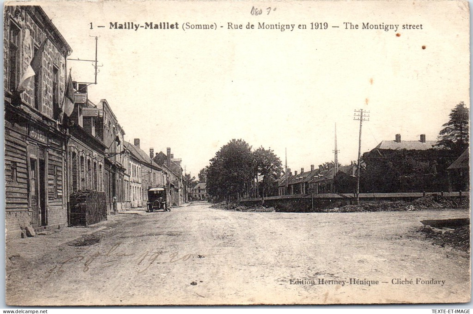 80 MAILLY MAILLET - La Rue De Montigny  - Autres & Non Classés