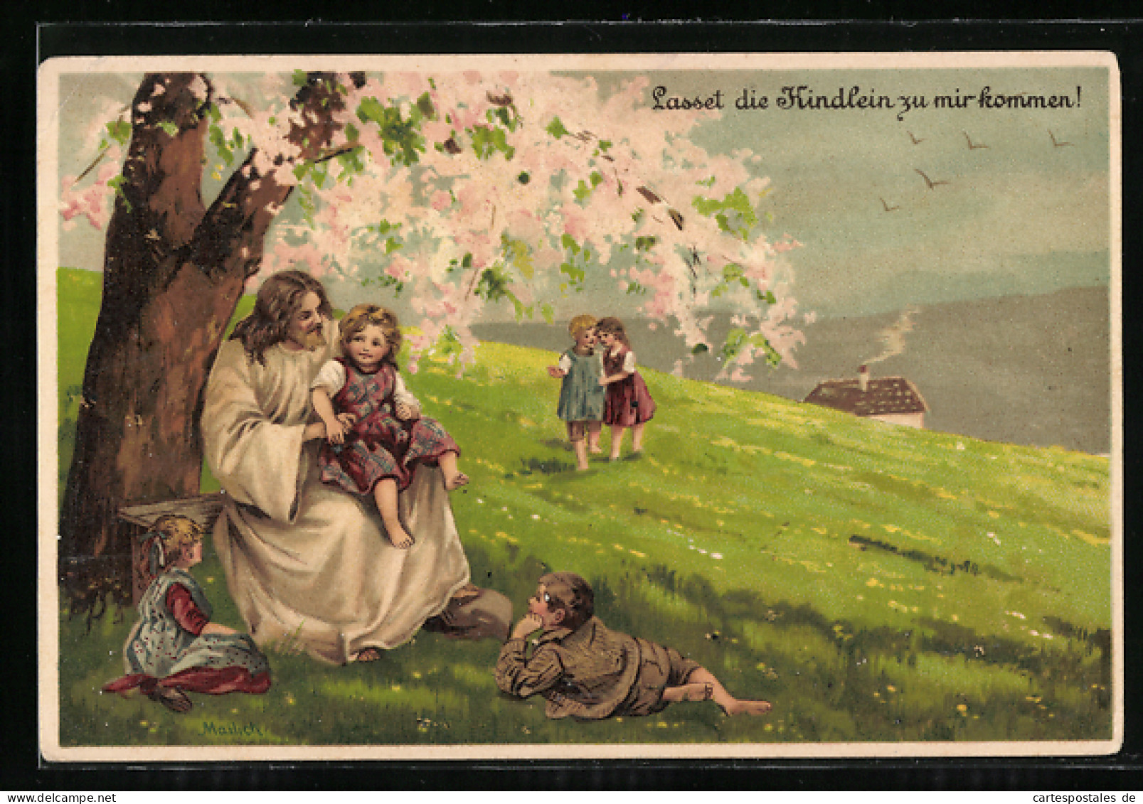 Künstler-AK Alfred Mailick: Jesus Mit Den Kinderlein An Einem Baum  - Mailick, Alfred
